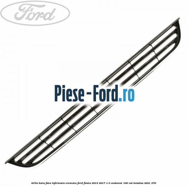Grila bara fata inferioara cromata Ford Fiesta 2013-2017 1.0 EcoBoost 100 cai
